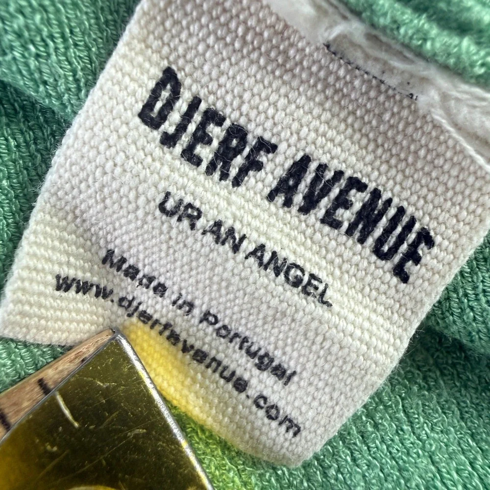 Djerf Avenue Two Piece Tube Top Mini Skirt Set‎ Women XS Green Terry Cloth